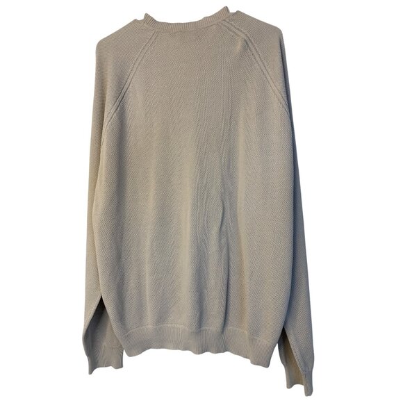 VTG Y2K New Hugo Boss Mens XL Spiece Sweater Beige Cotton Texture Crew RN10511 - Picture 7 of 11